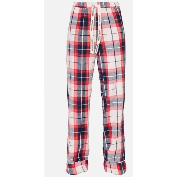 NWT - PRETTY LITTLE THING-NAVY Checked Long Pajama PJ Pants - Size S (2 to 4) - Picture 1 of 8